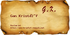 Gan Kristóf névjegykártya